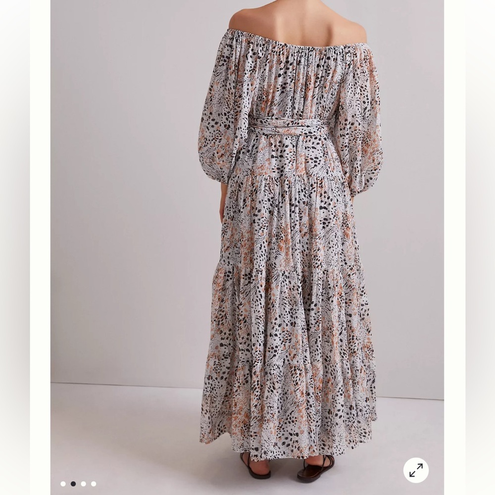 Erika Peña Off-Shoulder Leopard Maxi Dress size XS/S - Picture 3 of 7